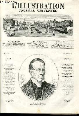 L'ILLUSTRATION JOURNAL UNIVERSEL N 1573-Histoire de la semaine.Courrier de Paris, par M. Philibert Audebrand.On philanthrope, nouvelle par M. Peyremal (suite).Nos gravures:M. Saint-Mare Girardili; Correspondance d'Espagne;Le dimanche