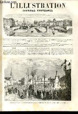 L'ILLUSTRATION JOURNAL UNIVERSEL N 1652-Texte: Histoire de la semaine. - Courrier de Paris,par M. Philibert Audebrand. - Nos gravures : Espagne : attaque de B-hobie par les carliste; - Le Phylloxra; - Expriences laites par M. Bazin en prsence du....