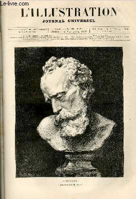 L'ILLUSTRATION JOURNAL UNIVERSEL N 1703-texte : Histoire de la semaine. - Courrier de Paris, ]>ar M. Philibert Audebrand. - Trop belle et trop laide, nouvelle, par M. Xavier Eyma (suite). - Nos gravures: Carpeaux;.-La pche des morses par les ......