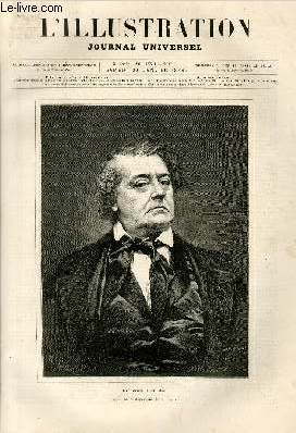 L'ILLUSTRATION JOURNAL UNIVERSEL N 1718-Histoire de la semaine - Courrier de Paris - Nos gravures : M. de la Rochette; Frdrick Lemaitre; Une fte au skating-rink; l'inauguration du monument de Saint-Quentin; albums japonais - 