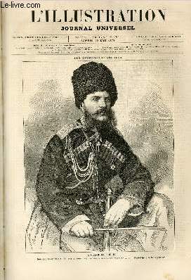 L'ILLUSTRATION JOURNAL UNIVERSEL N 1785 - Histoire de la semaine - courrier de Paris - Gravures : les vnements d'Orient (4 gravures ) - une partie de carte, aquarelle de Louis Leloir -un campement en Egypte (1 gravure) - le djeuner (1 gravure) ......