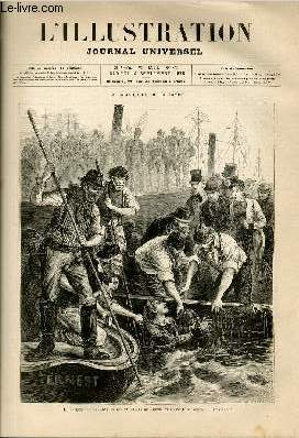 L'ILLUSTRATION JOURNAL UNIVERSEL N 1855 - Courrier de Paris - Nos gravures : la catastrophe de la Tamise ( la recherche des cadavres des naufrags du vapeur - les familles venant reconnaitre les cadavres des victimes) - l'anniversaire de M. Thiers -