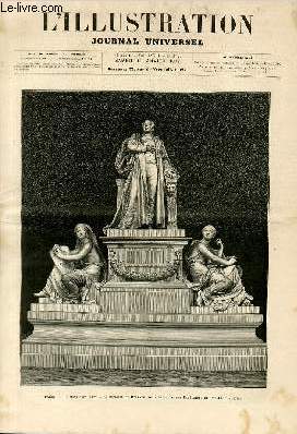 L'ILLUSTRATION JOURNAL UNIVERSEL N° 1872 - GRAVURES et leurs ARTICLES : Paris : le monument élevé à la mémoire de Berryer dans la salle des Pas Perdus du Palais de Justice - Théatre des Folies-Dramatiques : Madame Favart - le mariage du roi de Hollande :