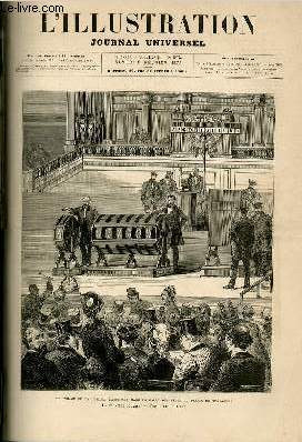 L'ILLUSTRATION JOURNAL UNIVERSEL N 1875 - GRAVURES et leurs ARTICLES : le tirage de la loterie nationale dans la salle des ftes du palais du Trocadro - thatre du vaudeville : les aventures de Ladislas Bolski (pice en 5 actes) - thatre de l'Ambigu...