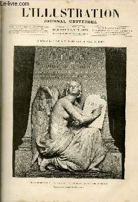 L'ILLUSTRATION JOURNAL UNIVERSEL N 1901 - GRAVURES et leurs ARTICLES : le monument lev  M. Thiers par la ville de Nancy : l'histoire gravant sur ses tablettes la date de la libration du territoire ; statue de M. Thiers  Nancy (par M. Guilbert)......