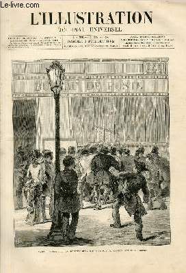 L'ILLUSTRATION JOURNAL UNIVERSEL N 2054 - GRAVURES : le bureau de poste de la bourse  6 heures du soir - M.Savorgnan de Brazza - le sculpteur F. Jouffroy - le peintre Jadin - le Bey de Tunis arrivant a son Palais d't  / ARTICLES : Histoire de la ....