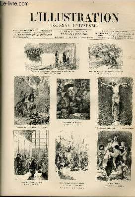 L'ILLUSTRATION JOURNAL UNIVERSEL N 2097 - GRAVURES : les tableaux du salon de 1883 - choix de paysages au salon de 1883 - la charit franaise en Alsace - les nouvelles acquisition du muse de Cluny / ARTICLES : Histoire de la semaine - Courrier de ....