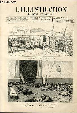 L'ILLUSTRATION JOURNAL UNIVERSEL N 2111 - Gravures : le tremblement de terre de l'ile d'Ishia - la mort du capitaine Webb - la clbration du centeanaire de l'invention des arostats - l'expdition franaise au Tonkin - le muse des Arts rtrospectifs...