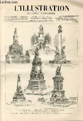 L'ILLUSTRATION JOURNAL UNIVERSEL N 2156-Gravures : Paris : le concours pour le monument  lever  Gambetta - les courses de taureaux dans le Midi - Salon de 1884 : choix de paysages - gravures extraite de 