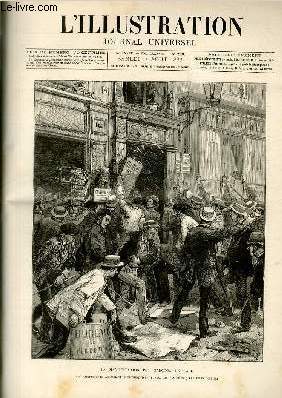 L'ILLUSTRATION JOURNAL UNIVERSEL N 2268-Gravures : la manifestation des garons de caf - Cambodge et Cochinchine : Pnom-Penh, le palais du roi, les lphants de Pnom-Penh, une fuemerie d'opium en Cochinchine, les bourreaux de la Cochinchine - travaux...