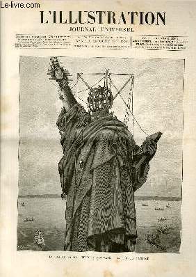 L'ILLUSTRATION JOURNAL UNIVERSEL N 2278- Gravures : la statue de la libert  New-York : la fin du montage - les travaux du nouveau pont de Rouen - le chemin de fer transcaspien - les travaux du nouveau pon de Rouen en construction / Articles : Co......