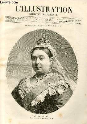 L'ILLUSTRATION JOURNAL UNIVERSEL N 2312+SUPPLEMENT -Gravures : la reine Victoria - l'clairage lectrique au thatre de l'opra - exercices militaires : les embarquements de nuit et les haltes-repas - 