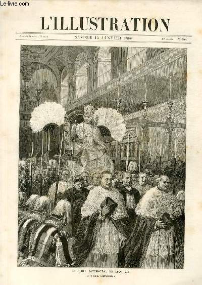 L'ILLUSTRATION JOURNAL UNIVERSEL N 2342 - Gravures: le jubil Sacerdotal de Leon XIII, le 