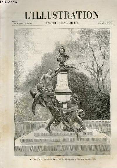 L'ILLUSTRATION JOURNAL UNIVERSEL N 2485 - Gravures: le monument d'Eugene Delacroix, dans le jardin du Luxembourg - comment on dbarque au Dahomey: le passage de la barre par Bellenger - theatre du Gymnase, 