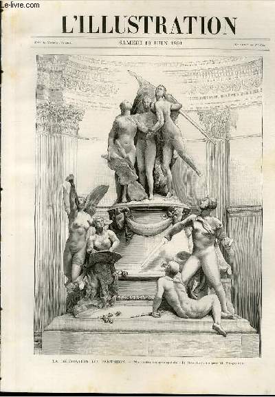 L'ILLUSTRATION JOURNAL UNIVERSEL N 2520 - Gravures: la decoration du Pantheon, maquette du groupe de 