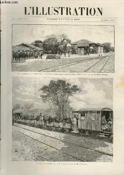 L'ILLUSTRATION JOURNAL UNIVERSEL N 2550 - Gravures: la France au Soudan, arrive d'une colonne expditrionnaire au chemin de fer du Haut-Sngal, un train de tirailleurs sur le chemin de fer du Haut-Fleuve - les trains sanitaires, le train d'experience..