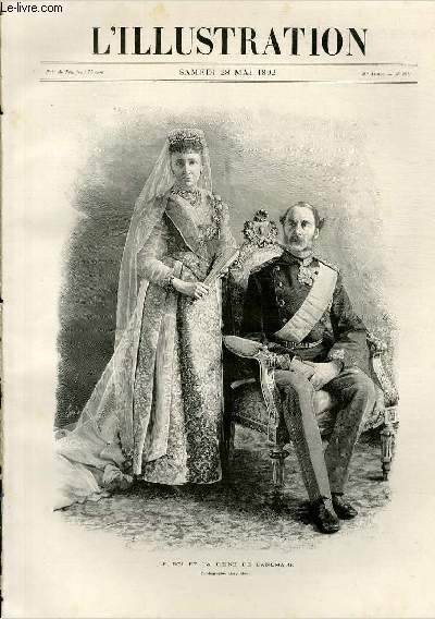 L'ILLUSTRATION JOURNAL UNIVERSEL N 2570 - Gravures: le roi et la reine de Danemarck, photographie de Mary Stenn - l'exposition thatrale  Vienne, le thatre international par E.Tilly / Articles: l'escrime italienne  Paris par Rapiere - insparables...