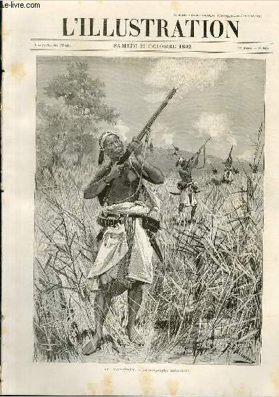 L'ILLUSTRATION JOURNAL UNIVERSEL N 2591 - Gravures: Au Dahomey, le tlgraphe dahomen par Haenens - theatre de la porte-Saint-Martin, 