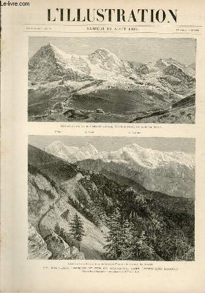 L'ILLUSTRATION JOURNAL UNIVERSEL N 2633 - Gravures: les nouveaux chemins de fer de montagne, dans l'Oberland Bernois par E.Tilly - la 