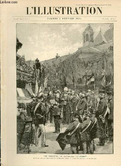 L'ILLUSTRATION JOURNAL UNIVERSEL N 2711 - Gravures: les obseques du Marchal Canrobert, le discours du ministre de la Guerre, dans la Cour d'honneur des Invalides par Haenen - thatre des varits, 