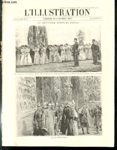 L'ILLUSTRATION JOURNAL UNIVERSEL N 2799 - Gravures: les souverains russes en France, le cortege des jeunes filles allant offrir des fleurs  la Tsarine, le jour de la crmonie du pont Alexandre III, photographie Boyer - la revue de camp de Chalons...