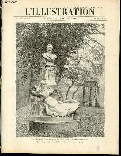 L'ILLUSTRATION JOURNAL UNIVERSEL N 2852 - Gravures: le monument de Guy de Maupassant, au parc Monceau, Raoul Verlet, statuaire; Henri Deglane, architecte par H.Thiriat - Afghanistan, l'Emir et son cour, au Palais d'hiver de Kaboul par Ruckert - traverse