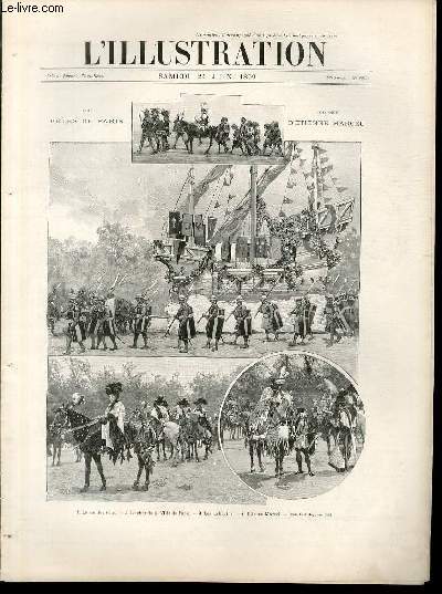 L'ILLUSTRATION JOURNAL UNIVERSEL N 2939 - Gravures: les fetes de Paris, journe d'Etienne Marcel par E.Tilly - une corrida de blier dans une rue de Sville par Amato - les fetes du centenaire de Pouchkine  Moscou par Amato / Articles: esthetique..