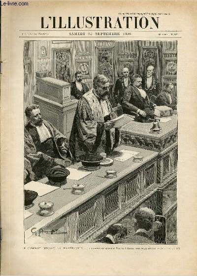 L'ILLUSTRATION JOURNAL UNIVERSEL N 2952 - Gravures: le complot devant la haute-cour, le procureur gnral Bernard lisant son rquisitoire par E.Tilly - la redition du fort-chabrol, arrestation de M.Jules Gurin par Amato - le 