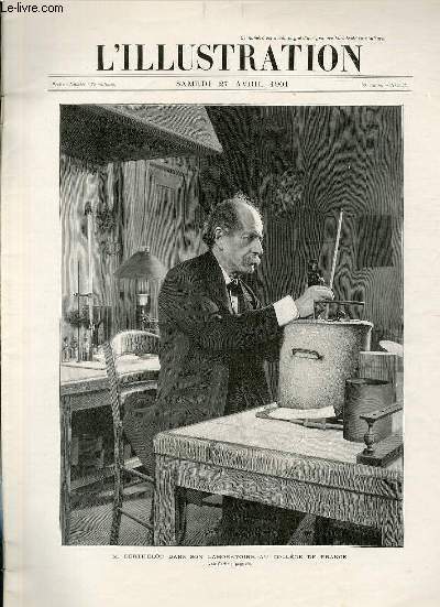 L'ILLUSTRATION JOURNAL UNIVERSEL N 3035 - Gravures: M.Berthelot dans son laboratoire au collge de France par H.Thiriat - le procs Vera Gelo, dposition de M.Emile Deschanel par L.Sabattier - au Creusot, la sortie du four d'une plaque de blindage...