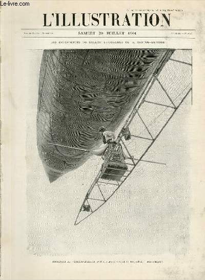 L'ILLUSTRATION JOURNAL UNIVERSEL N 3047 - Gravures: les expriences de ballon dirigeable de M.Santos-Dumont, ascension du 