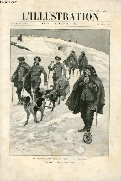 L'ILLUSTRATION JOURNAL UNIVERSEL N 3179 - Gravures: un poste d'alpins sous la neige, la corve d'eau par Scott - le vrai jeu des montagnes-russes en Russie par Jankowski - les russes en Mandchourie, une station de cosaque par H.Thiriat..