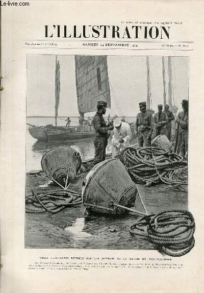 L'ILLUSTRATION JOURNAL UNIVERSEL N 3213 - Gravures: mines flottantes retires par les japonais de la riviere de Niou-Tchouang - anantissement d'une colonne japonaise  Port-Arthur, dessin original d'Andr Devambez - visions d'une bataille...