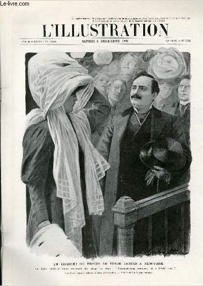L'ILLUSTRATION JOURNAL UNIVERSEL N 3328 - Gravures: un incident du procs du tnor Caruso  New-York par L.Sabattier - au salon de l'automobile, par Siem - 1892-1906 par L.Sabattier - l'automne aux champs, l'arrachage des betteraves / Articles: le procs