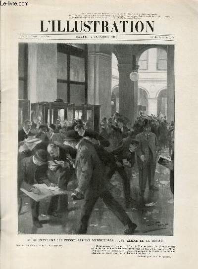 L'ILLUSTRATION JOURNAL UNIVERSEL N 3580 - Gravures: o se rvlent les proccupations extrieures: une sance de la Bourse par Lon Fauret - le rivage et les villes de la cyrnaique - les funrailles des victimes de l'explosion de la 