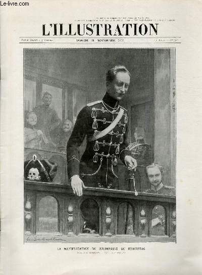 L'ILLUSTRATION JOURNAL UNIVERSEL N 3586 - Gravures: la manifestation du Kronprinz au Reichstag par L.Sabattier - Manon par Georges Scott - le plus important monument d'art soudanais de notre empire africain: la mosque de Djenn, photo..