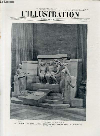 L'ILLUSTRATION JOURNAL UNIVERSEL N 3618 - Gravures: le tombeau de Jean-Jacques Rousseau par Bartholom, au Panthon - Salom par Henri Regnault - une belle journe d'lgance et de sport, photo de Aglou, Chusseau-Flaviens, Hutin, Royer et Suzanne...