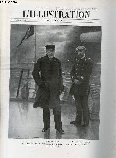 L'ILLUSTRATION JOURNAL UNIVERSEL N 3624 - Gravures: le voyage de M.Poincar en Russie:  bord du 