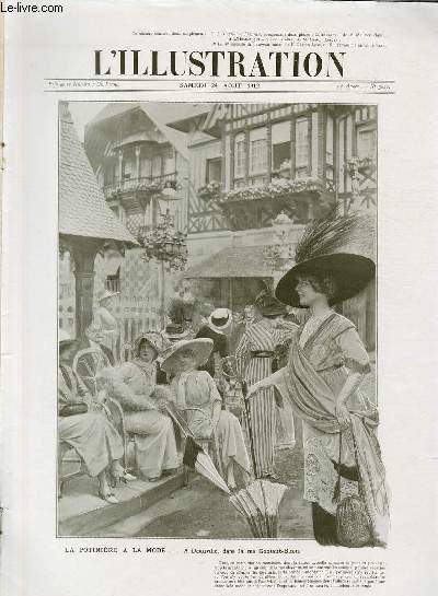 L'ILLUSTRATION JOURNAL UNIVERSEL N 3626 - Gravures: la potiniere  la mode,  Deauville, dans la rue Gontaut-Biron - dans l'orage, composition de Georges Scott / Articles: le prsident du conseil en Russie - feu l'empereur Meiji par J.-C.Balet - au Maroc