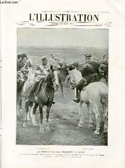 L'ILLUSTRATION JOURNAL UNIVERSEL N 3677 - La mission militaire franaise en Russie -  la revue de Krasnoi-Selo: l'empereur, suvi de ses cosaques, s'entretient  son arrive sur le terrain avec le gnral franais.