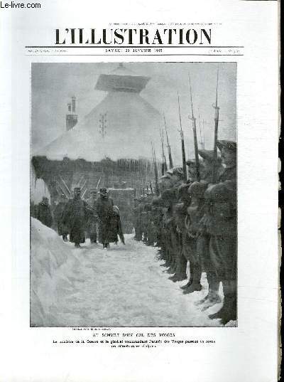 L'ILLUSTRATION JOURNAL UNIVERSEL N 3752 - Au sommet d'un col des Vosges - le ministre de la Guerre et le gnral commandant l'arme des Vosges passent en revue un dtachement d'alpins.