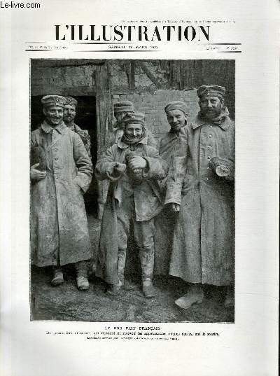 L'ILLUSTRATION JOURNAL UNIVERSEL N 3758 - Le bon vivant fraais, des prisonniers allemands, qui viennent de recevoir les apprissantes miches dores, ont le sourire.