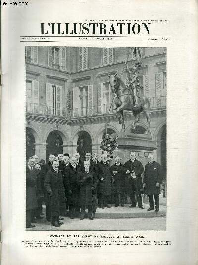 L'ILLUSTRATION JOURNAL UNIVERSEL N 3809 - l'hommage du parlement britannique  Jeanne d'Arc
