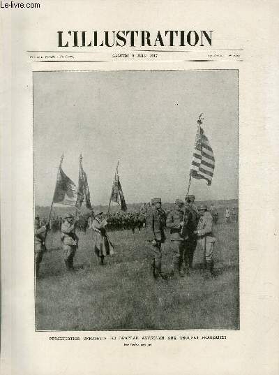 L'ILLUSTRATION JOURNAL UNIVERSEL N 3875 - Prsentation officielle du drapeau amricain aux troupes franaises.