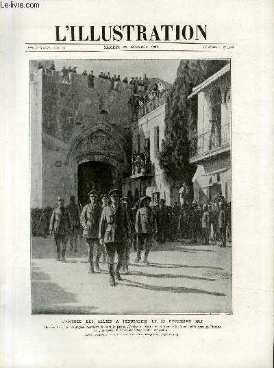 L'ILLUSTRATION JOURNAL UNIVERSEL N 3908 - l'Entre des allis  Jrusalem, le 11 dcembre 1917.