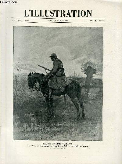 L'ILLUSTRATION JOURNAL UNIVERSEL N 3927 - Vedette en rase campagne - une silhouette qu'on avait pas revue depuis 1914 sur les terrains de bataille, dessin de Georges Scott.