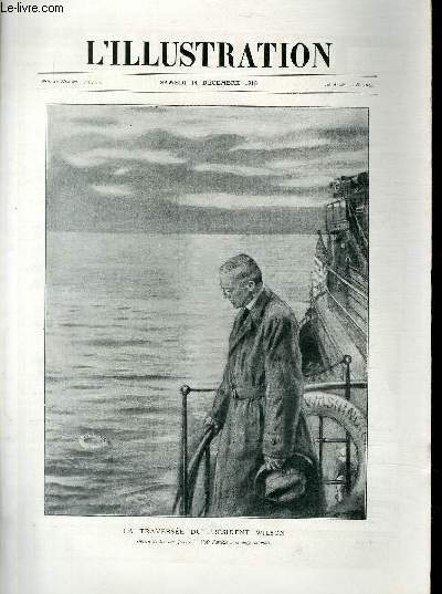 L'ILLUSTRATION JOURNAL UNIVERSEL N 3954 - La traverse du Prsident Wilson - dessin de Lucien Jonas.