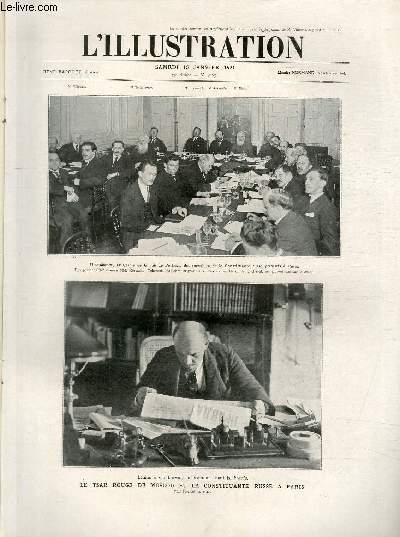 L'ILLUSTRATION JOURNAL UNIVERSEL N 4063 - Le tsar rouge de Moscou et la constituante russe  Paris.