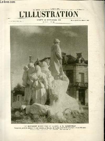L'ILLUSTRATION JOURNAL UNIVERSEL N 4097 - Le monument lev par la Vende  M.Clemenceau.