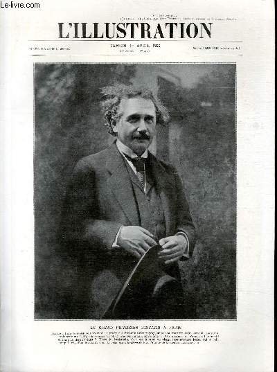 L'ILLUSTRATION JOURNAL UNIVERSEL N 4126 - Le grand physicien Einstein  Paris.
