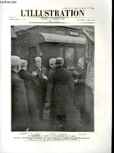 L'ILLUSTRATION JOURNAL UNIVERSEL N 4207 - M.Masaryk  Paris, la prsentation des Prsidents.